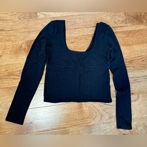 Square-Necklined Black Top (Brand: Forever 21, Size: M)